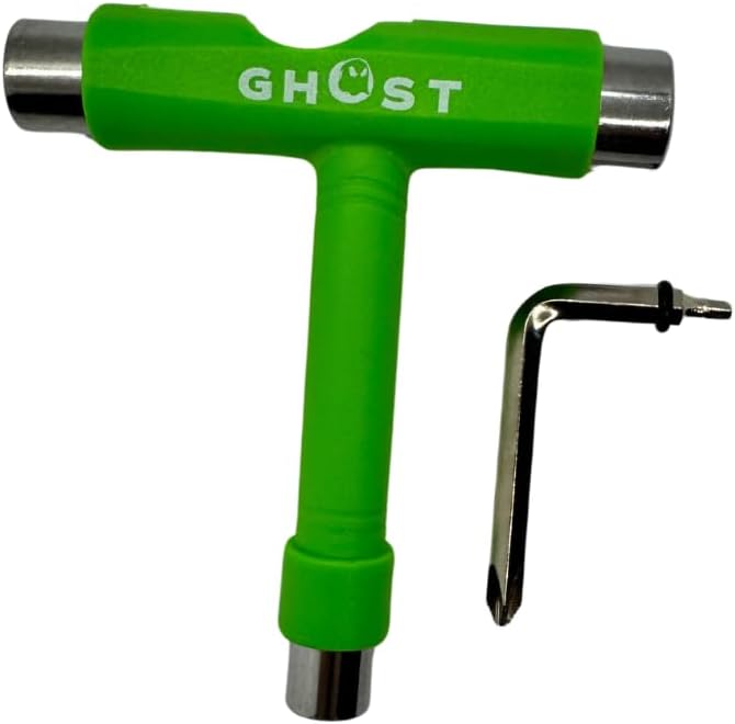 GHOST BOARDS Skate Tool All-In-One - Multi-Function Roller Skate Tool With T-Handle, Allen Key & Screwdriver for Easy Adjustments - Skate Key Fits Any Pocket- Skates Tools You’ll Always Carry - Green - Image 1